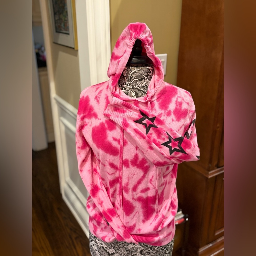 Central Park West Camo Pink Star Hoody - Size Small